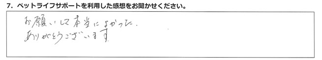 お願いして本当によかった。ありがとうございました。